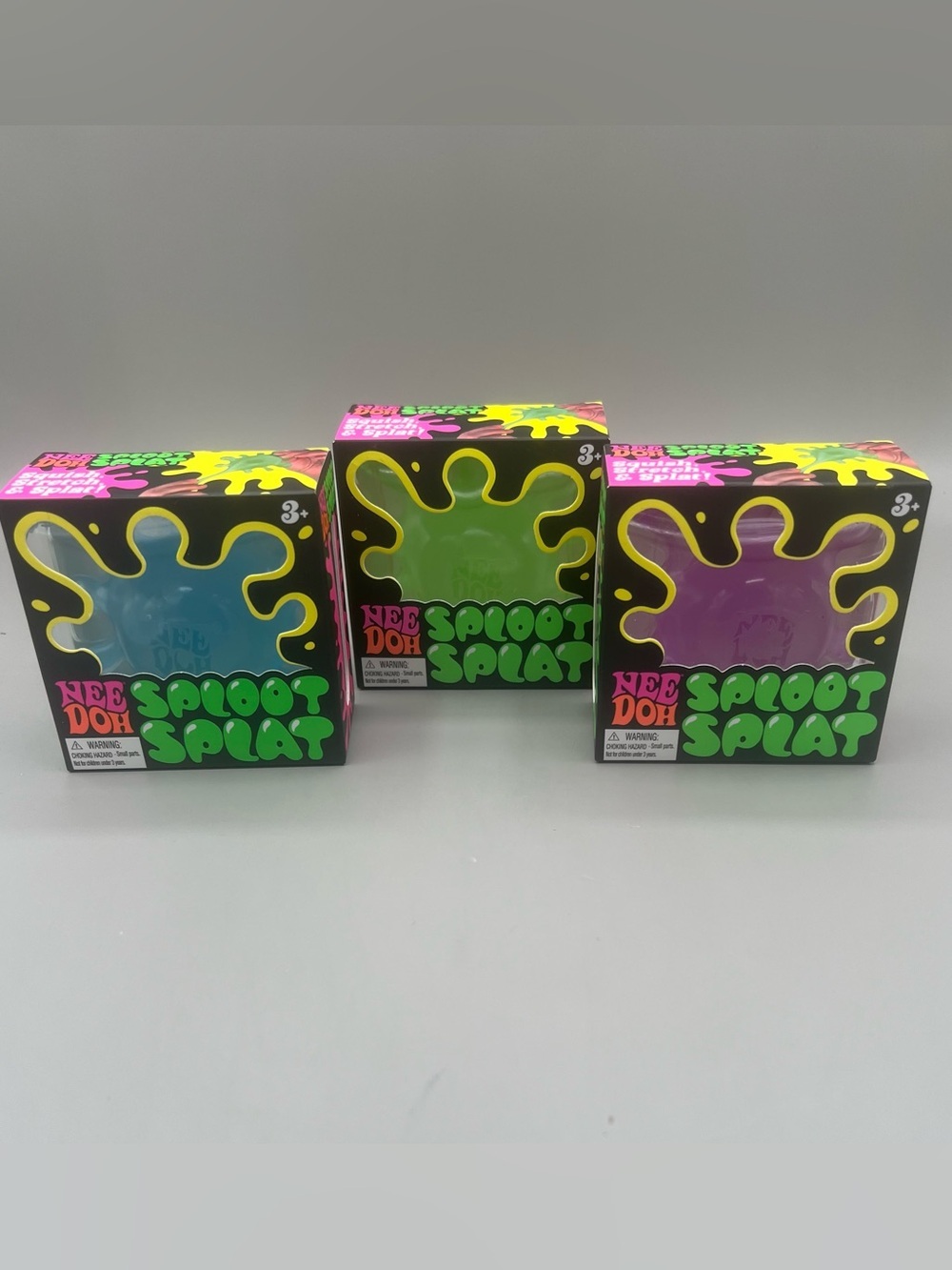 NeeDoh Sploot Splat Stress Balls - Blue, Green, Purple 💙💚💜 (3 Pack) NEW